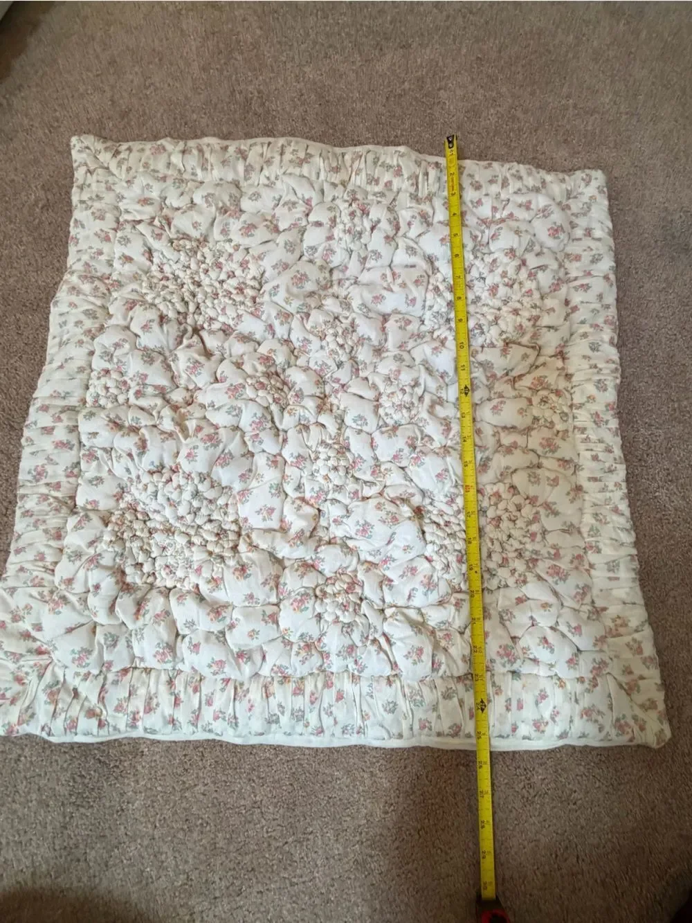 New Anthropologie cotton voile dahlia euro sham floral pattern quilted